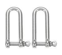 sourcing map 2Pcs Stainless Steel Bow Shackle, 2/5"(10mm) Long D Shape Screw Pin Large Screw Shackles for Boat Sailboat Chain Rigging Clasp Paracord Jewelry Marine Tackle, Silver Tone