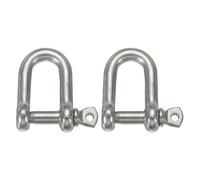 sourcing map 2Pcs Stainless Steel Bow Shackle, 2/5"(10mm) Silver Tone | D Shape Screw Pin,Large Screw Shackles for Boat Sailboat Chain Rigging Clasp Paracord Jewelry Marine Tackle