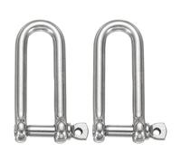 sourcing map 2Pcs Stainless Steel Bow Shackle, 3/5"(16mm) Long D Shape Screw Pin Large Screw Shackles for Boat Sailboat Chain Rigging Clasp Paracord Jewelry Marine Tackle, Silver Tone