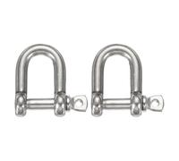 sourcing map 2Pcs Stainless Steel Bow Shackle, 4/5"(21mm) D Shape Screw Pin Large Screw Shackles for Boat Sailboat Chain Rigging Clasp Paracord Jewelry Marine Tackle, Silver Tone