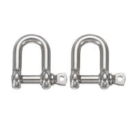 sourcing map 2Pcs Stainless Steel Bow Shackle, 7/10"(17mm) D Shape Screw Pin Large Screw Shackles for Boat Sailboat Chain Rigging Clasp Paracord Jewelry Marine Tackle, Silver Tone