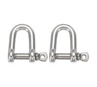 sourcing map 2Pcs Stainless Steel Bow Shackle, 9/10"(24mm) D Shape Screw Pin Large Screw Shackles for Boat Sailboat Chain Rigging Clasp Paracord Jewelry Marine Tackle, Silver Tone