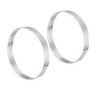 sourcing map 2pcs Stainless Steel Cake Rings for Baking, Perforated Cake Mousse Ring Kitchen Baking Heat-Resistant 5.9" Diameter, 0.8" Height,for Cake Dessert, Silver