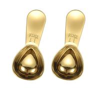 sourcing map 2Pcs Stainless Steel Coffee Scoop, 15ml Short Handle Measuring Spoon for Ground Coffee Tea Sugar Kitchen Gifts, Gold