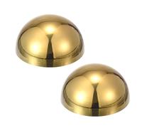 sourcing map 2pcs Stainless Steel Gazing Sphere, 5.9Inch 150mm Hollow Mirror Polished Hemisphere Wall Decor Semi Ball Reflective Outdoor Ornament for Garden Gate Stair Handrails, Golden