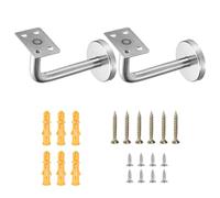 sourcing map 2Pcs Stainless Steel Hand Rail Brackets, 4" Flat Handrail Holder Hand Stairway Rail Bracket for Square Rail with Mounting Screw for Guardrail Staircase Banister, Silver