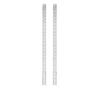 sourcing map 2pcs Stainless Steel Metal Ruler 60cm/24" Dual Scale Metric Inch Straight Edge Measuring Tool with Conversion Table (1-1/8")
