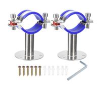 sourcing map 2Pcs Stainless Steel Pipe Supports Wall Mount Ceiling Mount Pipe Bracket Adjustable Clamp Pipe Straps with Screws Fit for Dia 45-48mm Pipe Tube