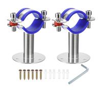sourcing map 2Pcs Stainless Steel Pipe Supports Wall Mount Ceiling Mount Pipe Bracket Adjustable Clamp Pipe Straps with Screws Fit for Dia 38-40mm Pipe Tube