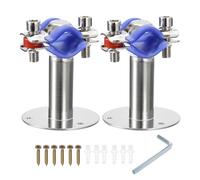 sourcing map 2Pcs Stainless Steel Pipe Supports Wall Mount Ceiling Mount Pipe Bracket Adjustable Clamp Pipe Straps with Screws Fit for Dia 19-22mm Pipe Tube