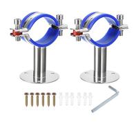 sourcing map 2Pcs Stainless Steel Pipe Supports Wall Mount Ceiling Mount Pipe Bracket Adjustable Clamp Pipe Straps with Screws Fit for Dia 48-51mm Pipe Tube