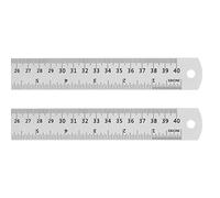 sourcing map 2pcs Stainless Steel Ruler 16 Inch 40cm Metric English Ruler with Conversion Table Small Metal Ruler Set Straight Edge Millimeter Ruler Measurements Tools for Measuring Drawing