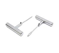 sourcing map 2pcs Stainless Steel T Handle Car Patching Tubeless Tires Repair Tool Kit