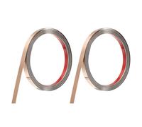 sourcing map 2pcs Stainless Steel Wall Molding Trim, 10Ft x 0.39 Inch, Peel and Stick Metal Trim, Self-Adhesive Mirror Trim for Wall Ceiling, Fireplace, Mirror Edging, Brushed Rose Gold