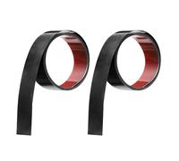 sourcing map 2pcs Stainless Steel Wall Molding Trim, 10Ft x 1.97 Inch, Peel and Stick Metal Trim, Self-Adhesive Mirror Trim for Wall Ceiling, Fireplace, Mirror Edging, Mirrored Black