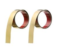 sourcing map 2pcs Stainless Steel Wall Molding Trim, 10Ft x 1.97 Inch, Peel and Stick Metal Trim, Self-Adhesive Mirror Trim for Wall Ceiling, Fireplace, Mirror Edging, Mirrored Gold