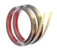 sourcing map 2Pcs Stainless Steel Wall Molding Trim, 16.4 ft x 0.6 Inch Peel and Stick Metal Decoration Strip for Ceiling Wall Tile Mirror Edge, Brushed Gold