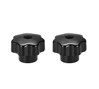 sourcing map 2Pcs Star Knob Grip Handle M12 Dia Brass Insert Female Thread Black