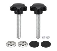 sourcing map 2Pcs Star Knobs, M10 x 70mm Plastic Knurled Thumb Screw Knobs 40mm Width Handle Replacement with Washer & Screw for Lawn Mower Umbrella Base Clamps Replacement Machinery