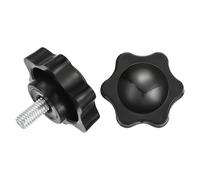 sourcing map 2Pcs Star Knobs, M6x12mm Plastic Hex Shaped Clamping Handle Screw Knobs, Hand Tightening Star Screw Knob for Machinery Umbrella Base Replacement