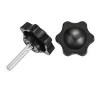 sourcing map 2Pcs Star Knobs, M6x30mm Plastic Hex Shaped Clamping Handle Screw Knobs, Hand Tightening Star Screw Knob for Machinery Umbrella Base Replacement