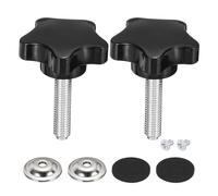sourcing map 2Pcs Star Knobs, M8 x 35mm Plastic Knurled Thumb Screw Knobs 40mm Width Handle Replacement with Washer & Screw for Lawn Mower Umbrella Base Clamps Replacement Machinery