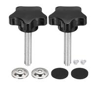 sourcing map 2Pcs Star Knobs, M8 x 50mm Plastic Knurled Thumb Screw Knobs 40mm Width Handle Replacement with Washer & Screw for Lawn Mower Umbrella Base Clamps Replacement Machinery