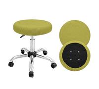 sourcing map 2Pcs Stool Covers Round, Stretchy Bar Stool Covers with Elastic Bands Washable Jacquard Stool Cushion Slipcover Fit 12-14 Inch Round Chair for Bars Home Market Hotel, Grass Green