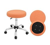 sourcing map 2Pcs Stool Covers Round, Stretchy Bar Stool Covers with Elastic Bands Washable Jacquard Stool Cushion Slipcover Fit 12-14 Inch Round Chair for Bars Home Market Hotel, Orange