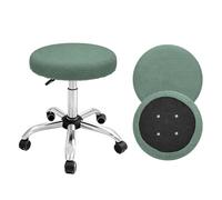 sourcing map 2Pcs Stool Covers Round, Stretchy Bar Stool Covers with Elastic Bands Washable Jacquard Stool Cushion Slipcover Fit 12-14 Inch Round Chair for Bars Home Market Hotel, Pine Green