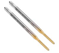 sourcing map 2pcs Straight Flute Thread Tap, M1.6 x 0.35 Metric Titanium Coated Screw Threading Tapping Tool Thread Milling Machine Taps, High-Speed Steel 6542 (HSS 6542)