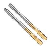 sourcing map 2pcs Straight Flute Thread Tap, M10 x 1.5 130mm Extra Long Metric Titanium Coated Screw Threading Tapping Tool Thread Milling Machine Taps, High-Speed Steel 6542 (HSS 6542)