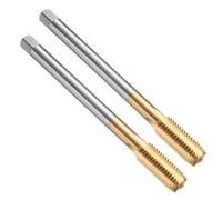 sourcing map 2pcs Straight Flute Thread Tap, M12 x 1.75 130mm Extra Long Metric Titanium Coated Screw Threading Tapping Tool Thread Milling Machine Taps, High-Speed Steel 6542 (HSS 6542)