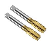 sourcing map 2pcs Straight Flute Thread Tap, M16 x 1.5 Metric Titanium Coated Screw Threading Tapping Tool Thread Milling Machine Taps, High-Speed Steel 6542 (HSS 6542)