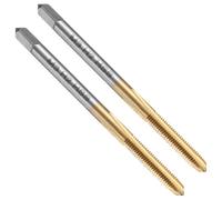 sourcing map 2pcs Straight Flute Thread Tap, M3 x 0.5 Metric Titanium Coated Screw Threading Tapping Tool Thread Milling Machine Taps, High-Speed Steel 6542 (HSS 6542)