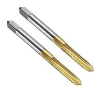 sourcing map 2pcs Straight Flute Thread Tap, M6 x 1.0 Metric Titanium Coated Screw Threading Tapping Tool Thread Milling Machine Taps, High-Speed Steel 6542 (HSS 6542)
