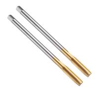 sourcing map 2pcs Straight Flute Thread Taps, M8 x 1.25 120mm Extra Long Metric Titanium Coated Screw Threading Tapping Tools Thread Milling Machine Taps, High-Speed Steel 6542 (HSS 6542)