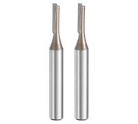 sourcing map 2pcs Straight Router Bit 1/4 Inch Shank 1/8" Cutting Dia, 2 Flutes 0.51 Inch Cutting Length YG6 Carbide Cutter with PTFE Heat Resistance Coating, Woodworking Grooving Trim Bit