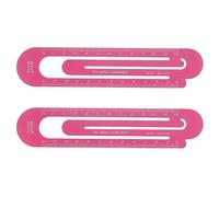 sourcing map 2pcs Straight Ruler 12cm Metric Bookmark Clip Ruler Metal Aluminum Alloy Scale on Both Sides Measuring Scale Tool for Measure Study Reading Classroom Office, Red