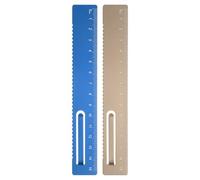 sourcing map 2pcs Straight Ruler 15cm Metric Metal Aluminum Alloy Measuring Bookmark Clip Ruler Scale Tool for Measure Study Reading Classroom Office, Blue/Gold