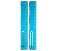 sourcing map 2pcs Straight Ruler 15cm Metric Metal Aluminum Alloy Measuring Bookmark Clip Ruler Scale Tool for Measure Study Reading Classroom Office, Blue
