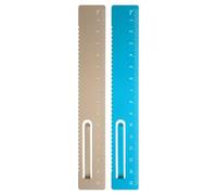 sourcing map 2pcs Straight Ruler 15cm Metric Metal Aluminum Alloy Measuring Bookmark Clip Ruler Scale Tool for Measure Study Reading Classroom Office, Gold/Blue