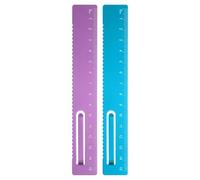 sourcing map 2pcs Straight Ruler 15cm Metric Metal Aluminum Alloy Measuring Bookmark Clip Ruler Scale Tool for Measure Study Reading Classroom Office, Blue/Rose