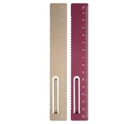 sourcing map 2pcs Straight Ruler 15cm Metric Metal Aluminum Alloy Measuring Bookmark Clip Ruler Scale Tool for Measure Study Reading Classroom Office, Gold/Red