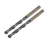 sourcing map 2pcs Straight Shank Twist Drill Bits 6mm Gold Titanium & Black Nitride Coated High Speed Steel (HSS) 4341 with 6mm Shank for Stainless Steel Alloy Metal Plastic Wood
