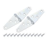 sourcing map 2Pcs Strap Hinges, 2 Inch Shed Door Hinges Heavy Duty Gate Hinge Tee Hinge with Screws for Wooden Fences Yard Doors Barn Gate, Silver