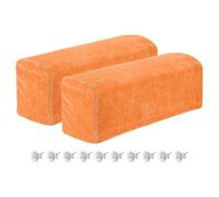 sourcing map 2Pcs Stretch Armrest Covers, Chenille Soft Armchair Slipcovers Couch Recliner Arm Cover with Twist Pins for Chair Sofa Protector, Orange