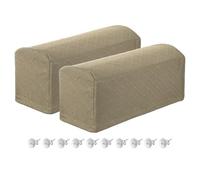 sourcing map 2Pcs Stretch Armrest Covers, Polyester Diamond Pattern Soft Armchair Slipcovers Couch Recliner Arm Cover with Twist Pins for Chair Sofa Protector, Khaki