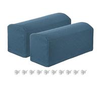 sourcing map 2Pcs Stretch Armrest Covers, Polyester Diamond Pattern Soft Armchair Slipcovers Couch Recliner Arm Cover with Twist Pins for Chair Sofa Protector, Light Blue