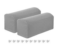 sourcing map 2Pcs Stretch Armrest Covers, Polyester Diamond Pattern Soft Armchair Slipcovers Couch Recliner Arm Cover with Twist Pins for Chair Sofa Protector, Light Grey